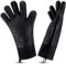 AVANA Silikon Ofenhandschuhe Hitzebeständige Grillhandschuhe Anti-Rutsch Kochhandschuhe mit weichem Baumwoll-Innenfutter Handschuhe bis zu 250°C - Schwarz