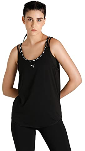 PUMA Damen Puma Strong Tri-blend Tank Crop Top, Puma Schwarz, S EU