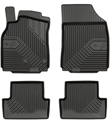 Tapis de sol voiture No.77 compatible avec RENAULT Megane III 2008-2015 sur mesure en caoutchouc | Ensemble de tapis premium | Matériau TPE durable | Bordures supérieures