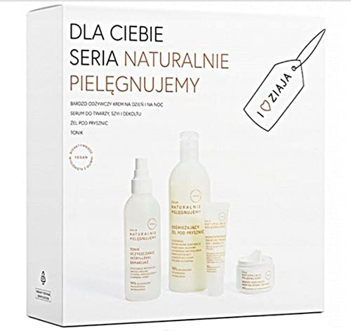 ZIAJA + TASCHE Set Satz creme peeling tonic seife Kosmetiktasche Veranstalter ®Auto-schmuck (Natürliche Pflege Set)