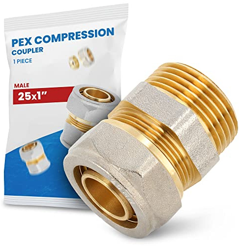 Schraubfitting Fitting Kupplung Verbundrohr Rohrverbinder PEX-AL-PEX Schraub-Kupplung Klemmverschraubungen Verschraubung Verbinder 25 x 1'' AG Sanitärsystem