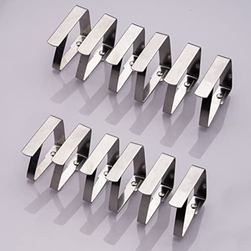 laro 12-56 Stück Tischtuchklammern Edelstahl, Tischdeckenklammer Tischabdeckungsklemmen Tischdecke Tischdeckenhalter Clips Tischtuch Clips - Silber, Anzahl:48