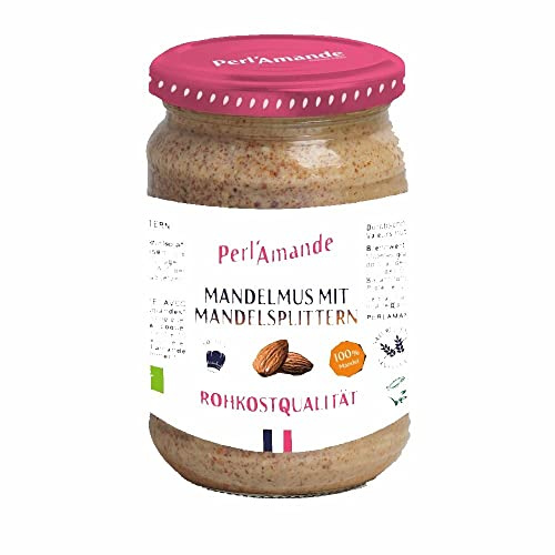 Perl'Amande Mandelmus - braun mit Mandelsplittern, 250g (4er Pack)
