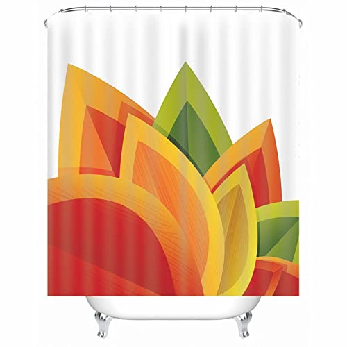 Duschrollo Weiß, Duschvorhang Eckdusche 180X200cm Polyester Shower Curtains Blatt für Outdoor Hotel