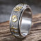 YAHOYA Männer Frauen Chinesisches Mantra Om Mani Padme Hum 8MM Edelstahl Spinner Ring Angst Fidget Ringe
