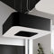 famlights Hängelampe Pendelleuchte Esstisch Uta in Schwarz 8-flammig 600x600mm Modern schlichte URANO E27 Stoff Wohnzimmer Esszimmer | 8-flammig