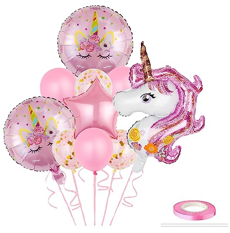 GROVBLE 10 Stück Latex Einhorn Luftballons Mehrfarbige Einhorn Ballons EinhornThemenparty für Kindergeburtstage Einhorn Geburtstagsdeko, Einhorn Girls Unicorn Decoration für Party Decor (bb)