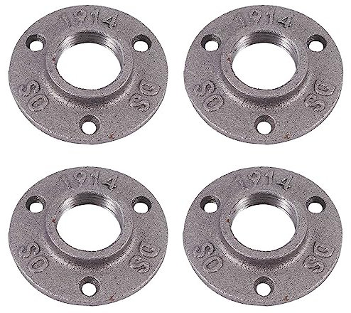 Speesy Flangia per Tubi in Ghisa Malleabile da 1 Pollice, Flange per Tubi Industriali per Tubi E Raccordi Neri Filettati 4 Pz