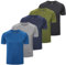ZENGVEE 5 Pack Gym T Shirts Men Quick Dry Sport Tops for Men Light Running Tops Moisture Wicking Workout Shirts,210-Black Grey Green Navy Blue-XL