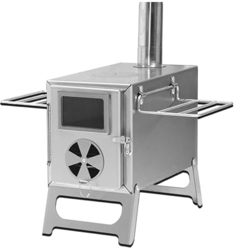 YVYKFZD Poêle à Bois extérieur, Poêle à Bois de Camping en Acier Inoxydable, Cuisinière Bois Chauffage Portable, pour Camping d'hiver, intérieur, Chasse, Cuisine, Pique-Nique, Barbecue