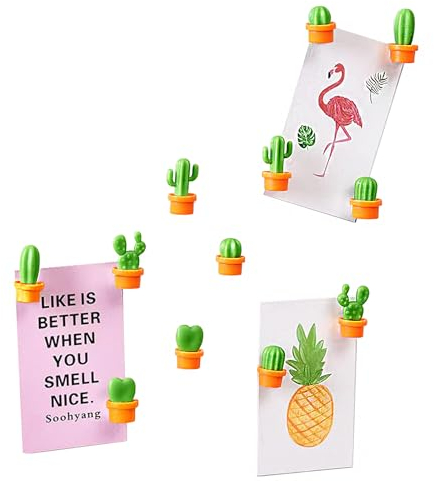 Lustige Kühlschrankmagnete, 12-teiliges Kühlschrankmagnet-Set, niedliche Magnete für Whiteboard-Schränke, kreative Kühlschrankmagnete für Kühlschränke (Interessanter Kaktus)