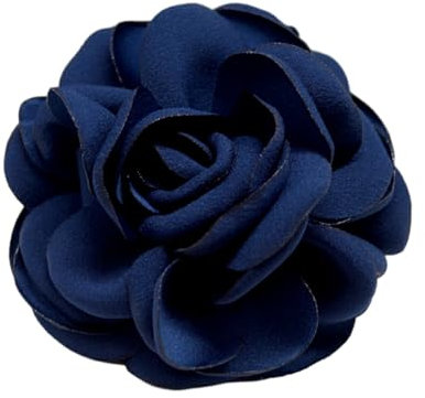 yuwqqoajv Broche à Fleurs Chic et élégante, Polyvalente, à la Mode, Large Application, en Tissu, pour Corsage de Fleurs, Cadeaux, Bleu foncé