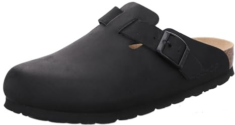 Rohde Damen Pantolette Clog Leder Schnalle robust kombifreundlich Alba 6073, Größe:37 EU, Farbe:Schwarz