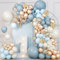 Catena Per Palloncini Blu - 111pcs Kit Arco Compleanno Azzurri e Dorati, Ghirlanda per Decorazione, Battesimo Bambino, Matrimonio, Laurea, Festa