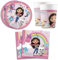 GABBY Party-Set für 8 Personen, mit 8 Tellern, 8 Gläsern und Servietten