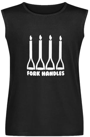 Four Candles Fork Handles The Two 2 Ronnies Ronnie Corbett Tv Unisex Vest Tank Tops Printed Mens Black Sleeveless T-Shirt 3XL