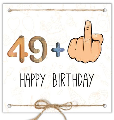 BOFUNX Geldgeschenk 50. Geburtstag - 49 + 1 Lustige Geburtstagskarte Geburtstag Geschenkkarte mit Umschlag für Männer Frauen Familie und Freunden