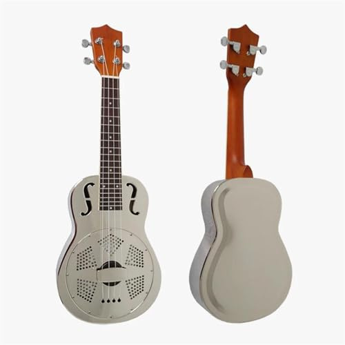 24-Zoll-Konzert-Ukulele Aus Glänzendem F-Loch-Messing Mit Resonator