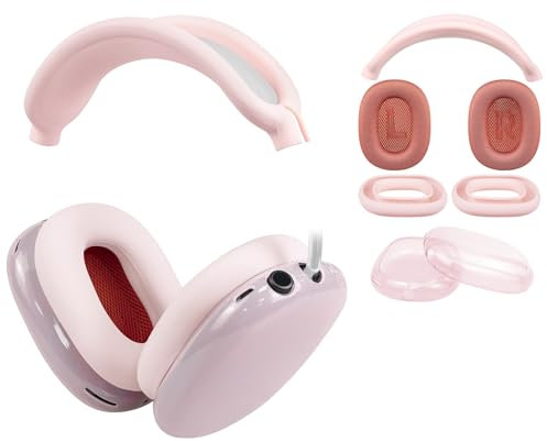 SOULWIT Ersatzkit für AirPods Max – Netzstoff-Ohrpolster + Kopfbandabdeckung + TPU-Schutzcase + Silikon-Ohrpolsterabdeckung, schweißfest und Kratzfest, Zubehör mit weicherem Schaumstoffkissen