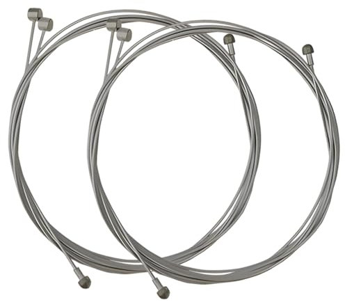 JchEnye 2 x câbles de Frein pour Roues Avant et arrière, Universel, zingué, âme du dérailleur arrière, env. 2,1 m de Long, argenté