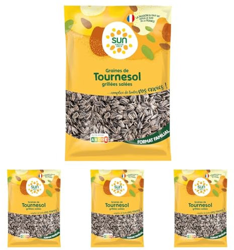 SUN - Graine de Tournesol Grillée Salée - 500 g (Lot de 4)