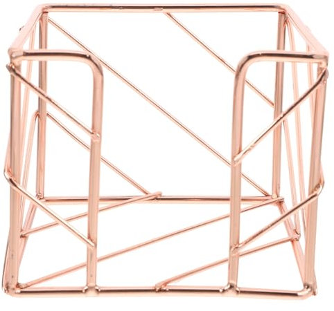 Operitacx Notizbox Aus Eisen in Rose Gold Stilvoller Memo-Organizer Mit GroßEm Stauraum FüR BüRo- Und Schreibtischaccessoires Platzsparender Notizzettelhalter FüR BüRo Und Zuhause