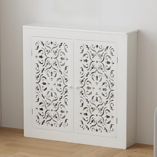 Heizkörperverkleidung Regal mit modernem Design und 2 Türen für Wohnzimmer-Heizungsdekor 60x80x1