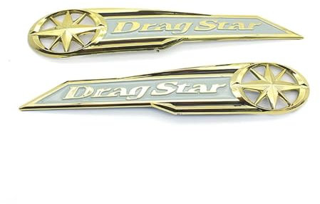 XNASU Personalizzato per Yamaha Dragstar V-Star XV XVS400 650 1100 3D Emblema Badge Decalcomania Serbatoio Adesivo Decalcomania(Oro)