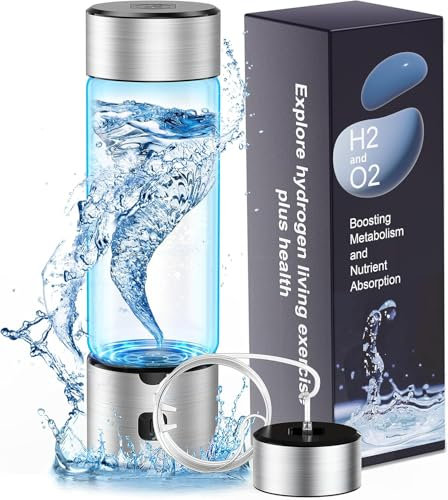 Bouteille d'eau à hydrogène, mise à niveau 2025, 460 ml, rechargeable, machine à eau hydrogène, électrolyse rapide 3 min, générateur d'eau pour la maison, le bureau, les voyages, le sport
