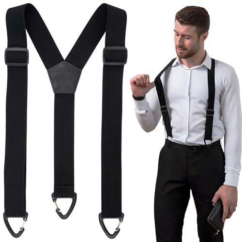 Braces for Men Trousers, Y Shaped Adjustable Braces/Suspenders with 3 Plastic Mountaineering Buckles