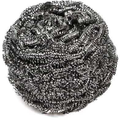 Edelstahl-Topfreiniger Spirale, Schwarz, Küchen-Reinigungsschwamm, 10 Stück (40 Gramm)