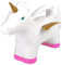 Einhorn Gießkanne für Kinder - 1,7 Liter - Weiß mit pinken Füßen, goldenen Flügeln & Horn - Niedliches Design mit blauen Augen - Gartenkanne aus HDPE/PP - Maße: 33x23,5x17 cm