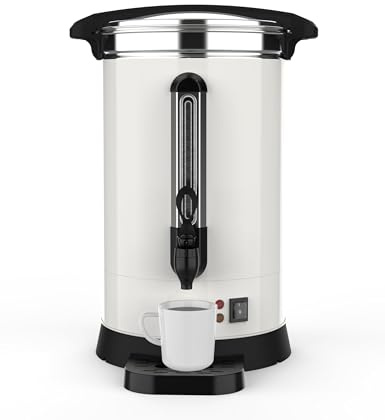 Aptliton 100 Cup Coffee Urn, Stainless Steel Commercial Coffee Maker with Double Wall Insulation, Quick-Brewing Large Hot Water Dispenser for Catering, Party, Church & Restaurant (14 L)