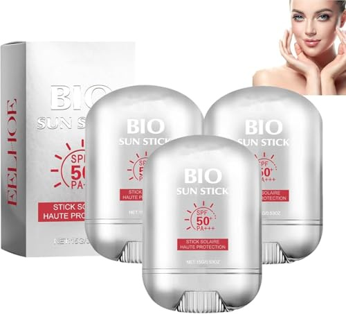 Bio-Sonnenstift für Gesicht und Körper, erfrischend, nicht fettend, tragbarer UV-Schutz-Sonnenstift, Anti-Falten-Feuchtigkeitsspendend