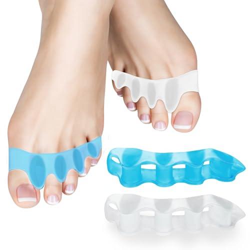 SUNFATT Toe Separator,Gel Toe Spacers for Overlapping Toes | Skin-friendly silicone separators. Ideal for barefoot stretching, yoga & relaxing. Helps reduce daily footwear friction