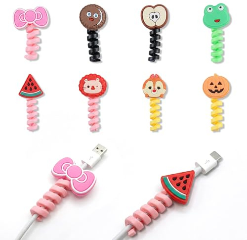 KOQAIIZ 8 Piezas Protector de Cable para Cargador Tipo-C Cargador Rápido Todos los Teléfonos Cables de Carga Cable Ratón Cable USB