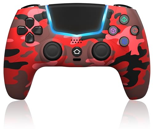 ancihdgm Wireless Controller Kompatibel mit PS-5/Pro/Slim/PC,Ersetzt den PS-5 Controller unterstützt Hall-Effekt-Joysticks/Hall-Triggern/6-Achsen-Gyros/Dual Vibration/Turbo,Rot