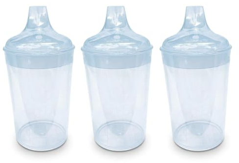 3 Pack, 300ml Non-Spill Feeding Beakers - Wide Spout Sippy Cups for Elderly | Adult Sippy Cup, Plastic Beakers for Elderly, BPA-Free Polypropylene, Independent Drinking Aid, Hospital Care Home Equipment