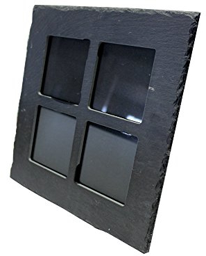 Natursteinzentrum Rhein Main Bilderrahmen aus Schiefer 30x30 cm für 4 Fotos zum aufstellen