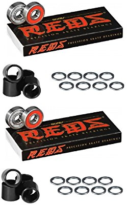 Bones Rote Kugellager (2) 8 Packungen mit Abstandshalter und Unterlegscheiben