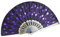 Accessotech Spanish Lace Silk Folding Hand Held Dance Fan Flower Pattern for Party Wedding (Purple/Black)