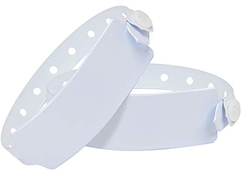 Wristall 100 Pack White Hospital Wristbands Vinyl Patient Id Bands Medical Plastic Wristbands by Fivepeans