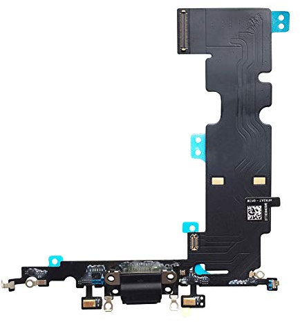 Johncase OEM Charging Port Dock Connector Flex Cable + Microphone + Cellular Antenna + Vibration Motor Connector Replacement Part Compatible for iPhone 8 Plus All Carriers (Black)