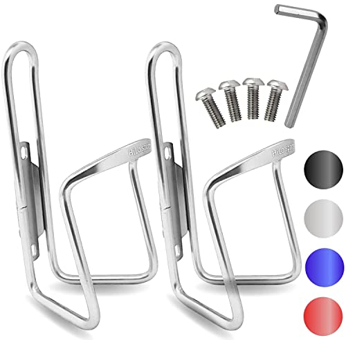 HiLo sports 2er Set Flaschenhalter Fahrrad - [Mit Schrauben & Werkzeug] - Rostfreie Fahrrad Trinkflaschenhalterung aus Aluminium - Getränkehalter Fahrrad
