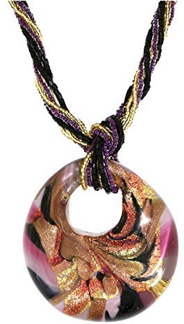 Venetiaurum - Collier Multifil Femme Avec Pendentif En Verre Original de Murano Et Argent 925 - Linea Italia Gioielli - Bijoux Certifié Made In Italy
