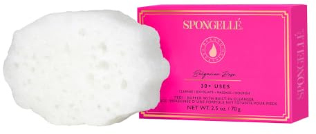 Spongellé Pedi-Buffer - Cleanse, Exfoliate & Polish Feet - Bulgarian Rose
