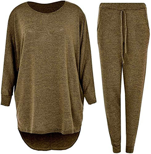 Womens Hi Low Top Loungewear, Camel, XXL (UK 20-22)