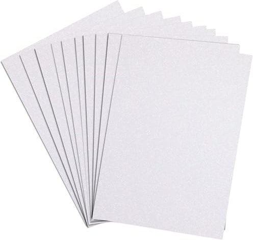 Springboard 10946 Glitzerkarton, A4, Packung mit 10 Bögen, Weiß