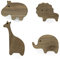 PLT 4 Stück Tierische Griffe für Kindermöbel aus unbehandeltem Walnussholz, Knauf, Knopf für Kommode, Schrank, Schublade, Tür, Kinderzimmer, Geschenkidee (4, Elefant Löwe Nilpferd Giraffe)