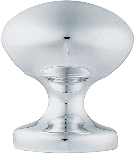 57mm OCTAGONAL Centre Door Knob - Victorian Satin Chrome Outdoor Front Handle | Large Centre Door Knob for Front Doors - External Pull Door Knob - Decorative Weatherproof External Handle